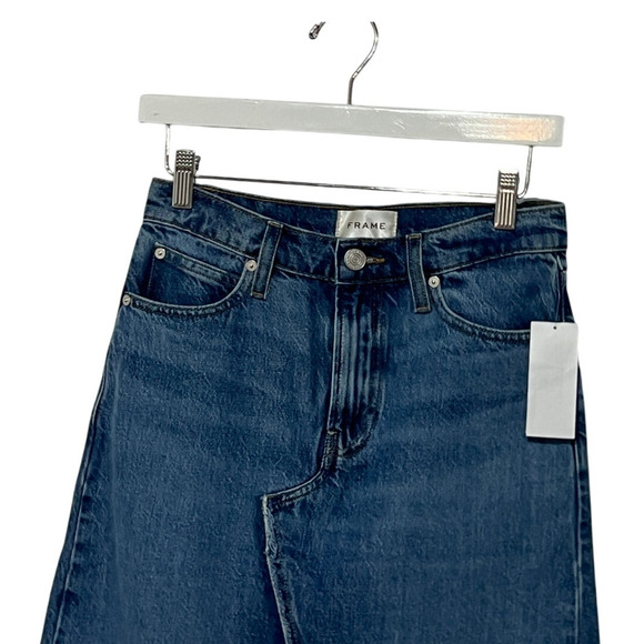 FRAME DENIM WOMENS SIZE 25 DECONSTRUCTED JEAN SKIRT BLUE NEW - Picture 5 of 13